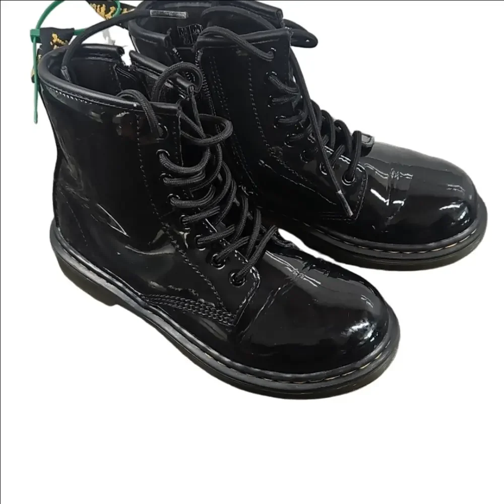 Dr. Martens 1460 Youth Black Patent Leather Lace-Up Boots | Size 1 | AirWair